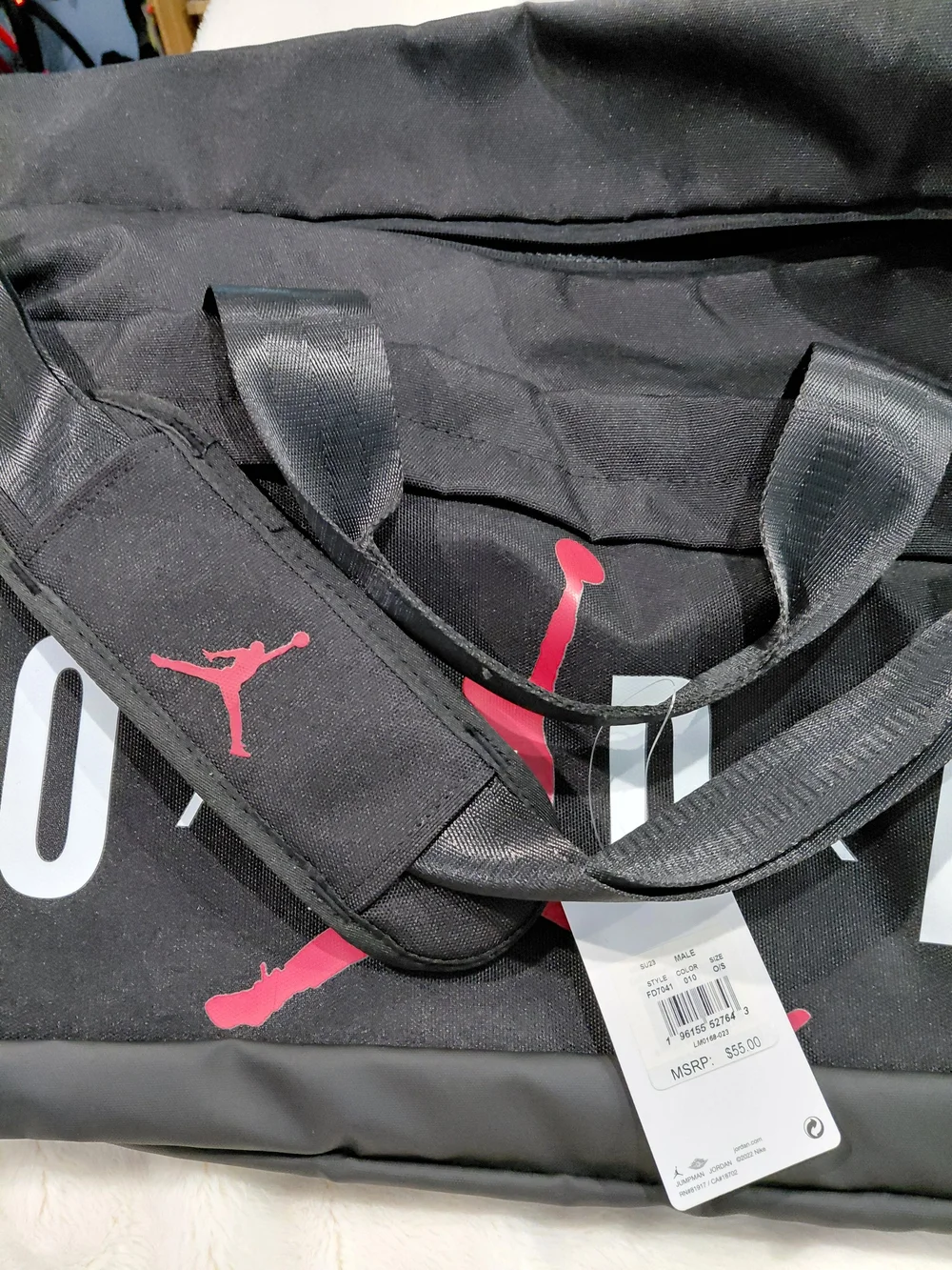 NWT Jordan Jumpman Men’s Black and Red Large Duffle Bag